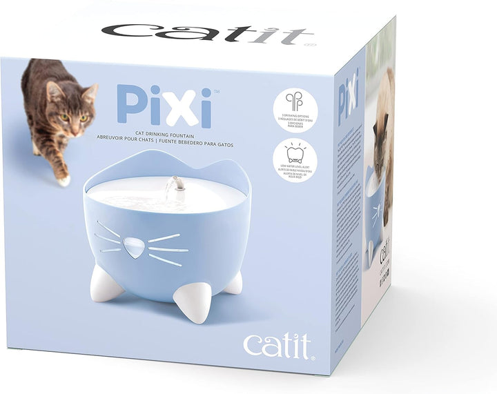 Catit 43717 Pixi Trinkbrunnen für Katzen, 2,5L, blau blau 1 Stück (1er Pack), blau 1 Stück (1er Pack