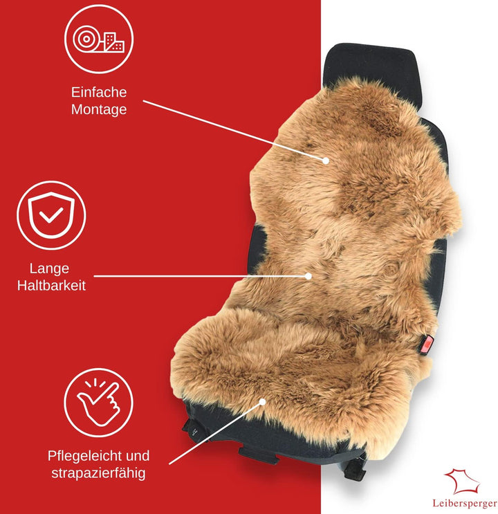 Leibersperger Felle Hochwertige Autofell Sitzauflage Stoffsitz – Geeignet für Jede Jahreszeit - Beso