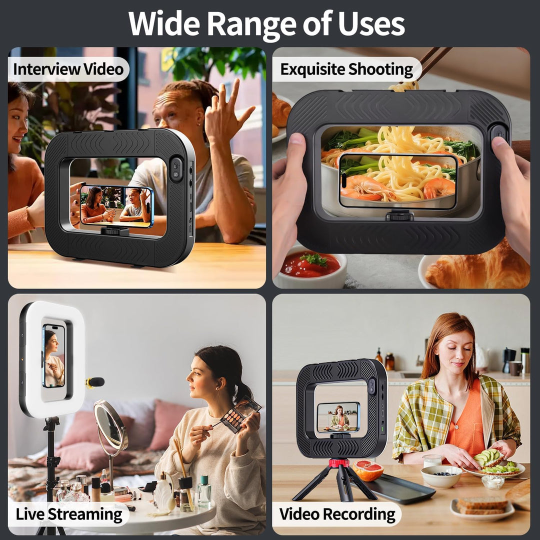 yAyusi Magnetisch Handylicht für Videoaufnahmen, Hand-Telefonstabilisator mit Licht, 8000mAh LED-Sel