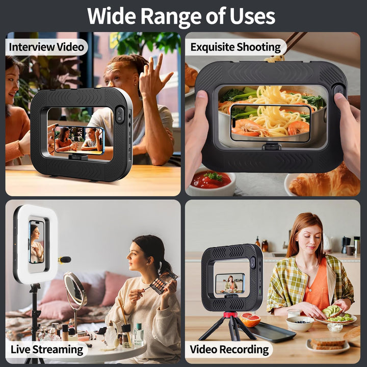 yAyusi Magnetisch Handylicht für Videoaufnahmen, Hand-Telefonstabilisator mit Licht, 8000mAh LED-Sel