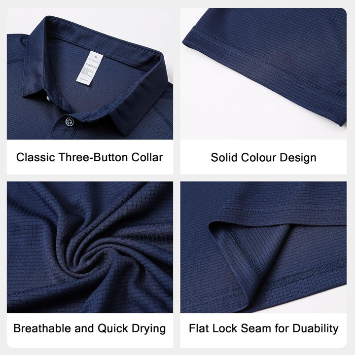 HUAKANG 3er Pack Poloshirt Herren Kurzarm Schnelltrocknend Atmungsaktives Tennis Poloshirt Herren So