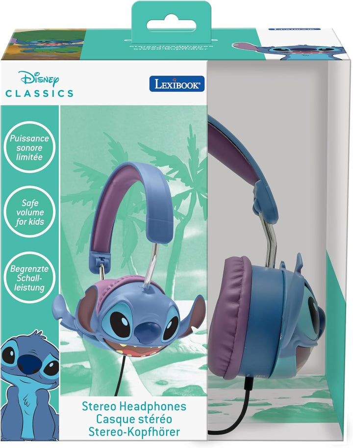 Lexibook, Disney Stitch, Stitch 3D kabelgebundene Stereo-Kopfhörer, Faltbar, Begrenzte Lautstärke, H