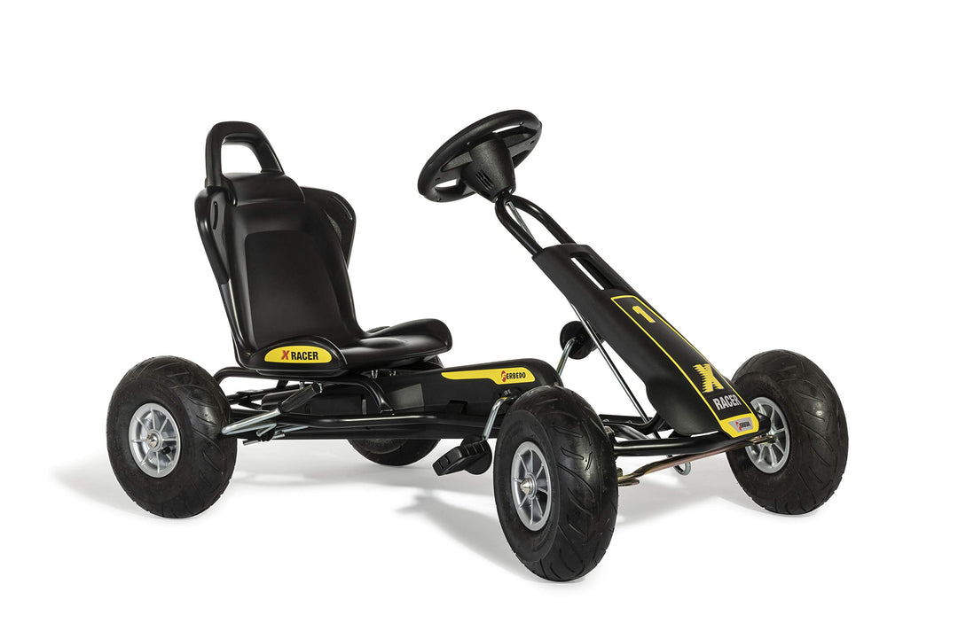 Ferbedo Go Kart AT X-Racer (Gokart / Kart in schwarz mit Soundlenkrad und Luftbereifung, ab ca. 3-8