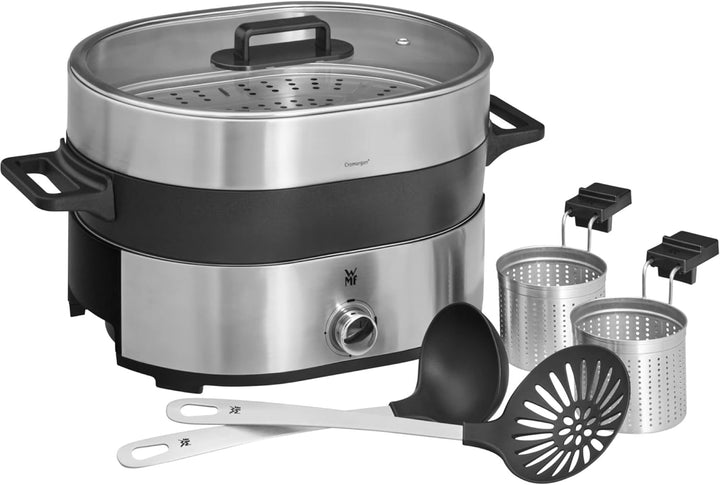WMF Lono Hot Pot & Dampfgarer elektrisch 3,6l, chinesisches Fondue für 6 Personen, elektrische Dampf