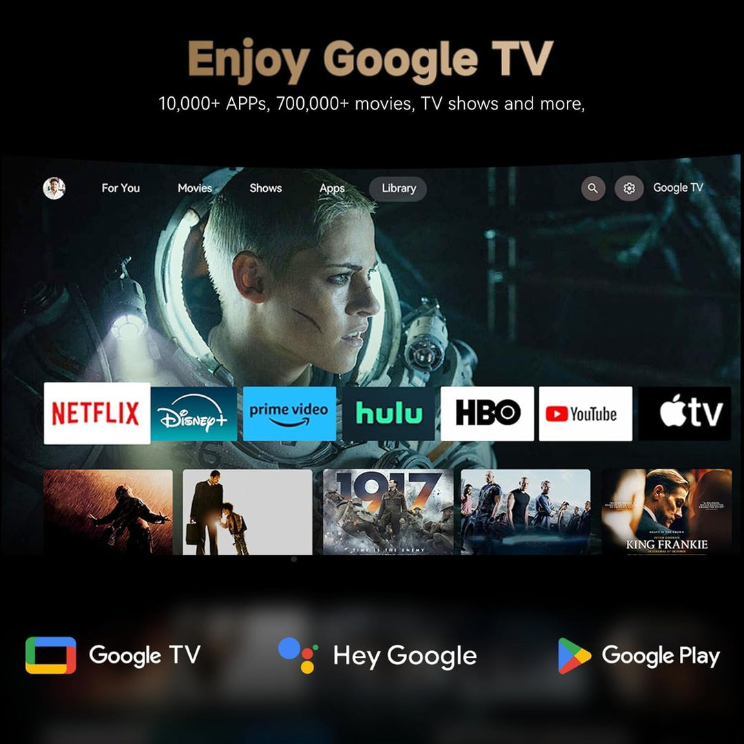 WANBO X5 Pro Smart Beamer 4K Heimkino, Google TV/1100 ANSI/Netflix, HDR10, Autofokus Trapezkorrektur