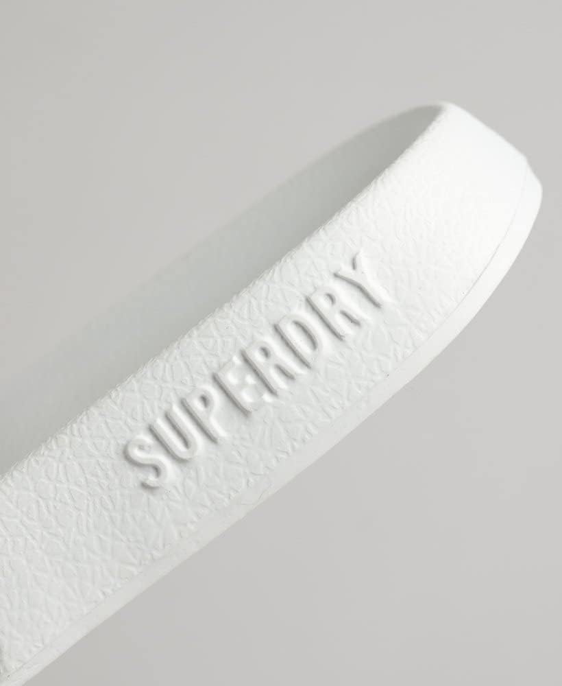 Superdry Damen Code Logo Vegan Pool Slide Flipflop L Weiss Metallic Rosé, L Weiss Metallic Rosé