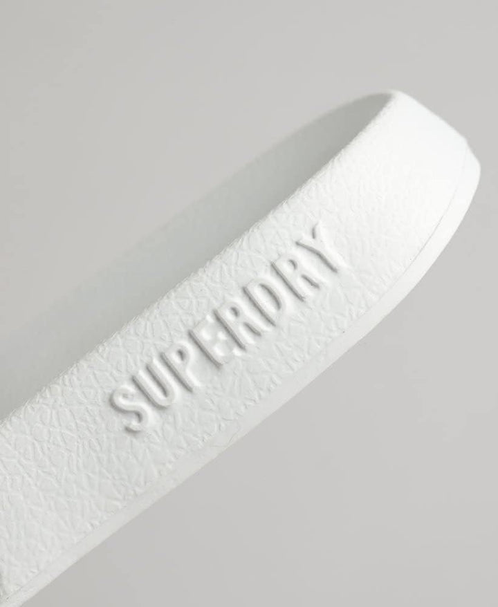 Superdry Damen Code Logo Vegan Pool Slide Flipflop L Weiss Metallic Rosé, L Weiss Metallic Rosé
