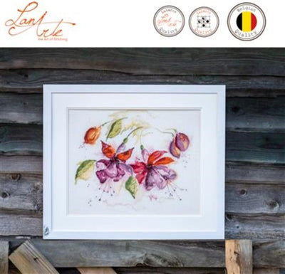 Lanarte Zählmusterpackung Fuchsien Kreuzstichpackung, Baumwolle, Mehrfarbig, 49 x 39 x 0.3 cm Aquare