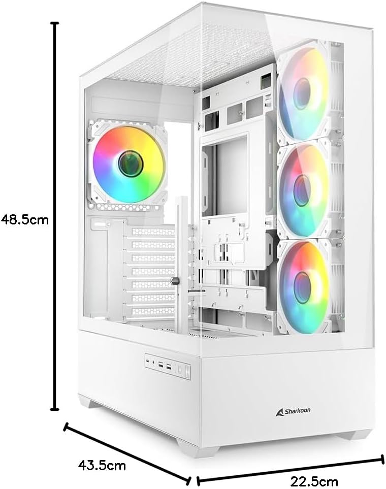 Sharkoon AK6 RGB PC Gehäuse, ATX, Weiss