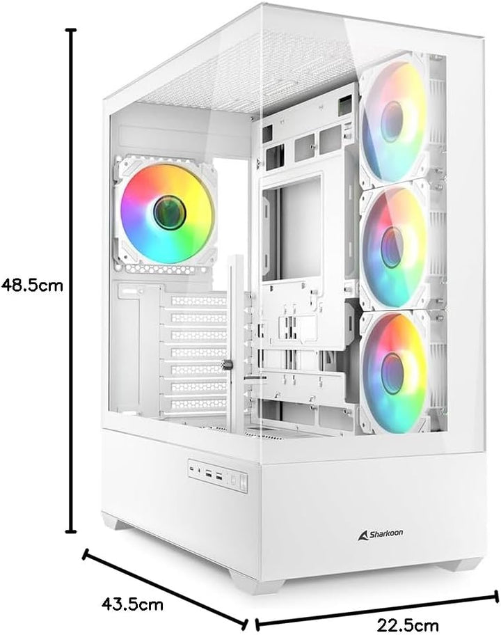 Sharkoon AK6 RGB PC Gehäuse, ATX, Weiss