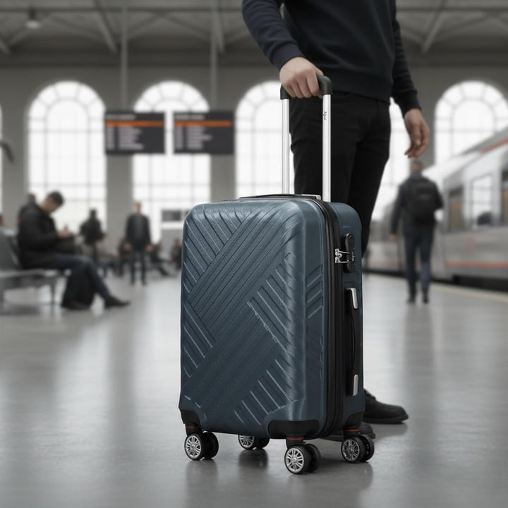 Zelsius Koffer Set 3 Stück, Anthrazit | ABS Hartschalenkoffer mit Zahlenschloss, Doppelrollen und In
