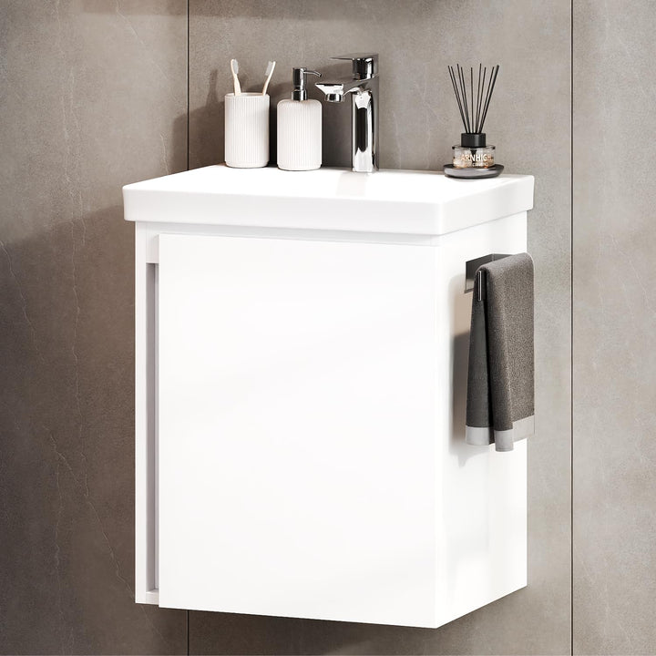 Planetmöbel Waschtischunterschrank 50cm (Weiss) ohne Wasserhahn Weiss, ohne Wasserhahn Weiss