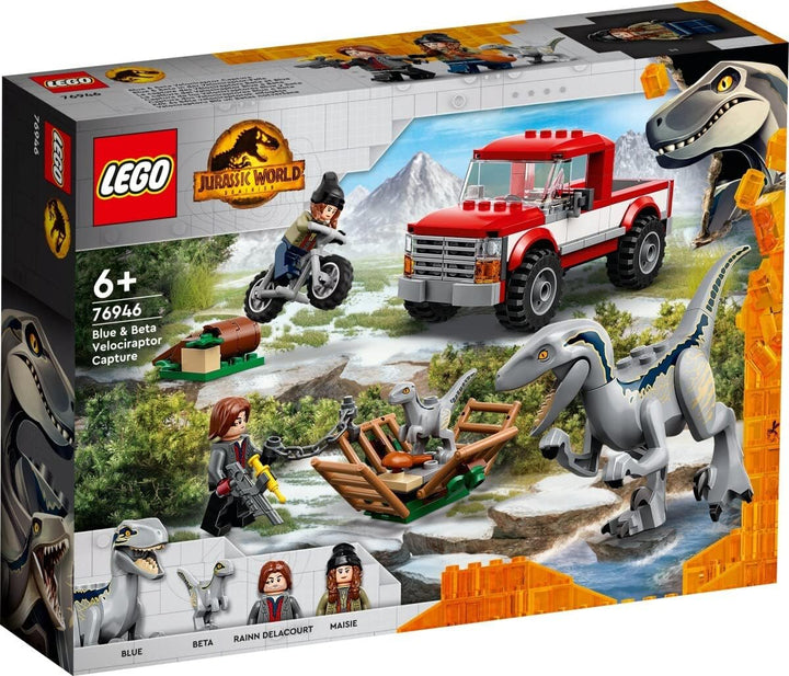 Lego 2er Set: 76945 Atrociraptor: Motorradverfolgungsjagd & 76946 Blue & Beta in der Velociraptor-Fa