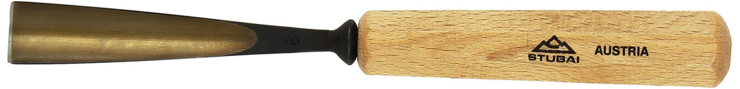 STUBAI Stemmeisen Stechbeitel Serie 52 - Form 8 | Gerades Hohleisen 20 mm, mit Holzgriff, für Figure