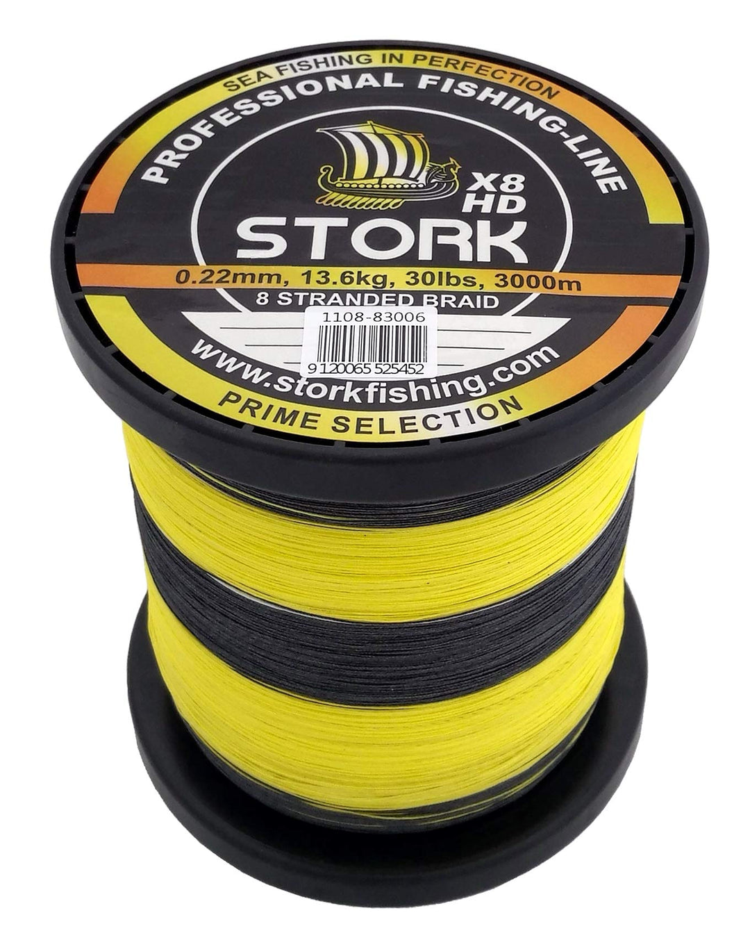 Stork HDx8, 8-Fach geflochtene Premium Angelschnur 3000m Duocolor (25m Farbwechsel) 40 lbs / 18.1 kg