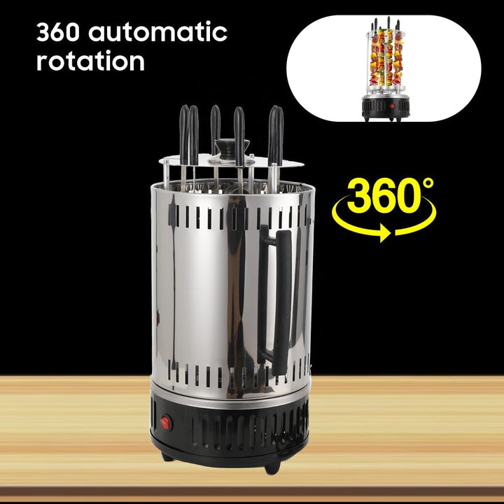 L-home 1000W Vertikaler Elektrischer Grill, 230V/50Hz Elektrogrill Schaschlikgrill mit 6 Spiesse, 38