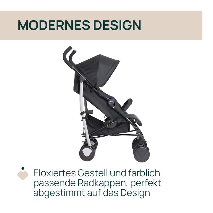 Chicco Echo Light Kinderwagen, Buggy von 0 Monaten bis 22 kg, verstellbare Rückenlehne, geräumiger S