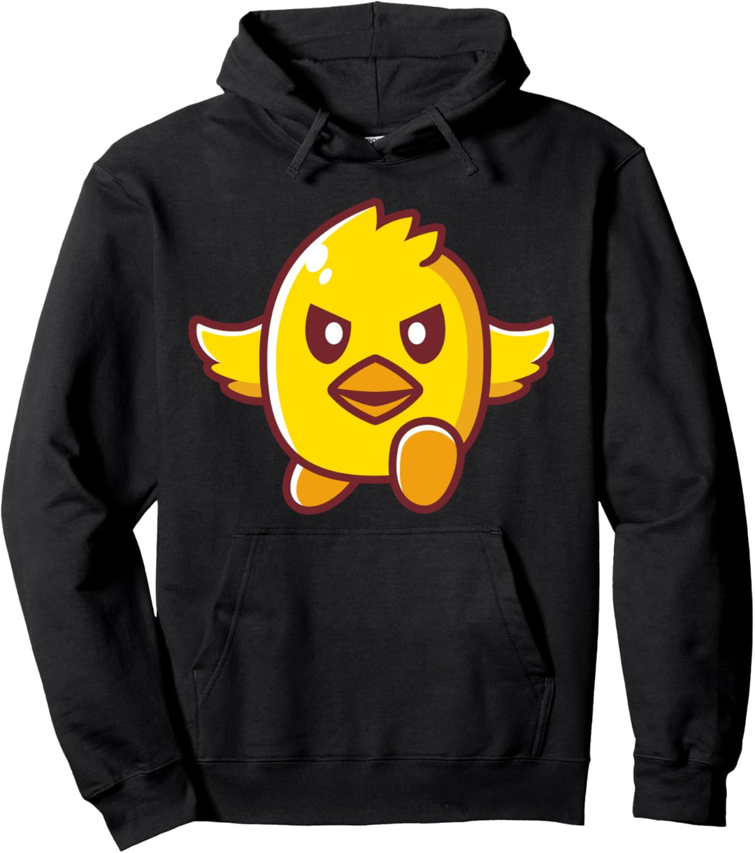 Aufladen Angry Little Yellow Chicken Vorsicht vor niedlichen Hühnern Pullover Hoodie