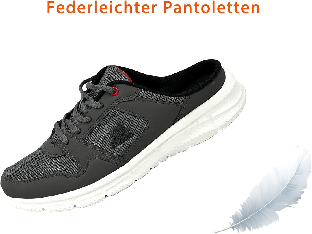 Ablovo® Damen Herren Pantoletten Sandalette Slipper Sabots Sneaker Freizeit 36 EU Dunkelgrau, 36 EU