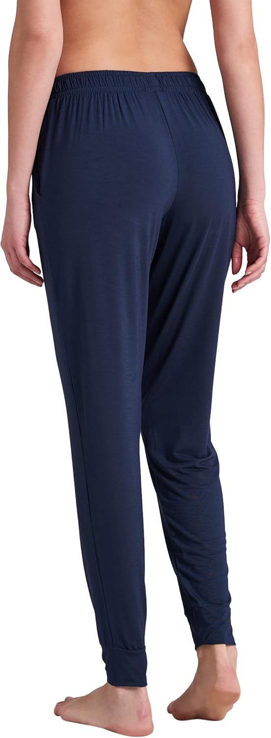 Schiesser Damen Schlafhose lang mit Bündchen Modal - Mix + Relax 34 Blau_175481, 34 Blau_175481