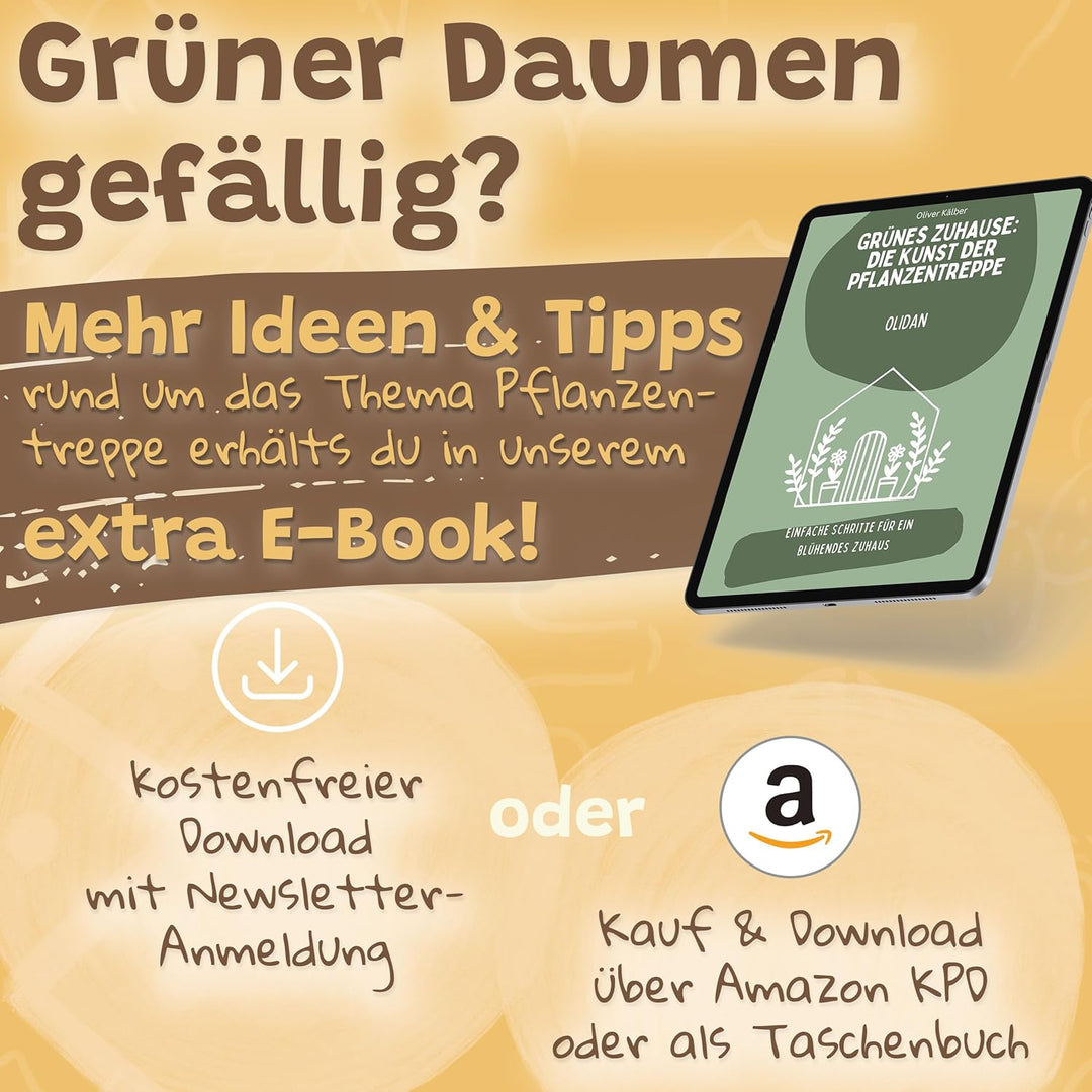 OLIDAN ® - Pflanzenständer - Beschriften der Pflanzen möglich - Blumenständer - Ablage für 8 Pflanze