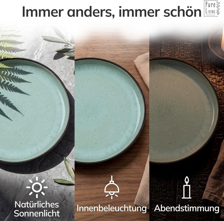 Steingut Servier Teller Gross Ibiza TESTSIEGER, Traumhafte Mediterrane Steingut Servierplatte, Servi