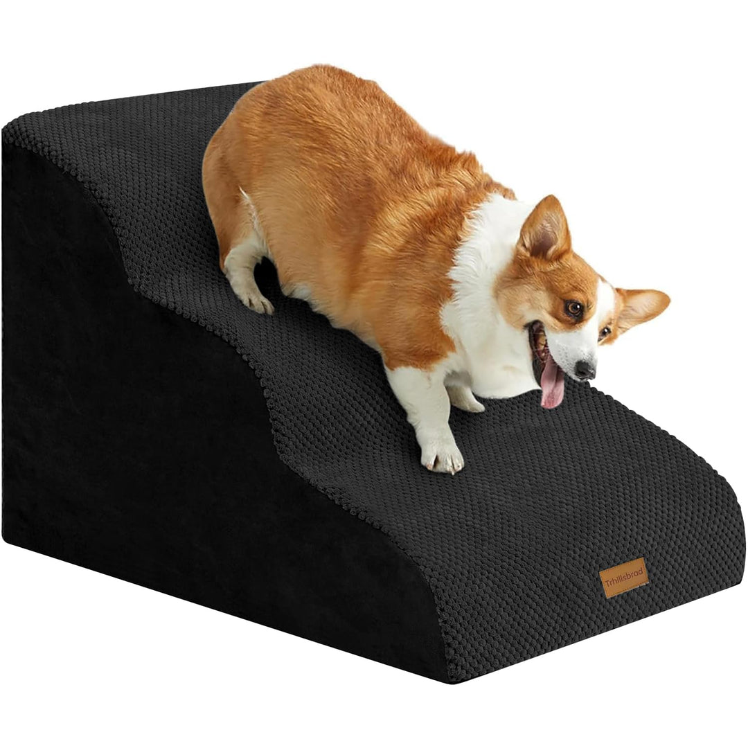 Breiter Hundetreppe 3 Stufen 40cm hoch für Kleine Hunde, Hochdichtem Schaumstoff Haustiertreppe, Was