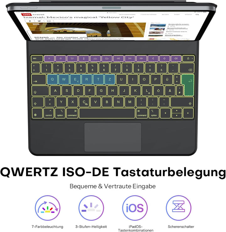 OMOTON Tastatur Hülle für iPad Air 13"(M4/M3/M2, 2026/2025/2024), Magnetische Magic Keyboard für iPa