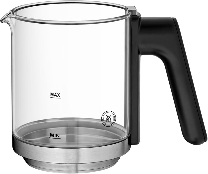WMF Lono Glas Milchaufschäumer elektrisch, 150-250 ml, 650 Watt, Frappe Mixer, Touch-Display, für Mi