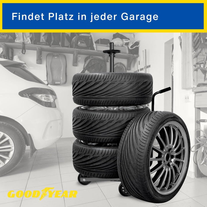 Goodyear Felgenbaumwagen für 4 Reifen, platzsparende und kontaktlose Aufbewahrung, mit Schutzhülle,