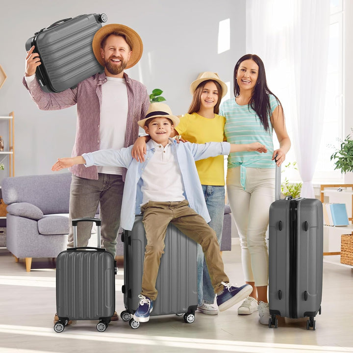 LALAHO Kofferset 4 teilig, Reisekoffer Set, Hartschalen Koffer Set aus ABS, Gepäckset mit Teleskopgr