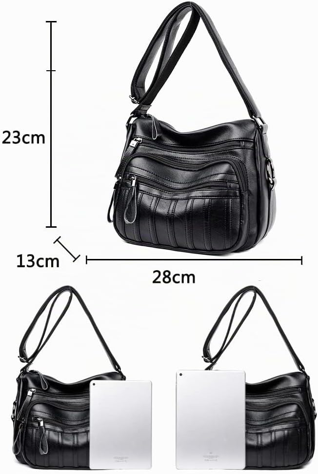 Coolives Damen Umhängetasche Casual Schultertasche Messenger Tasche Schwarz EINWEG, Schwarz
