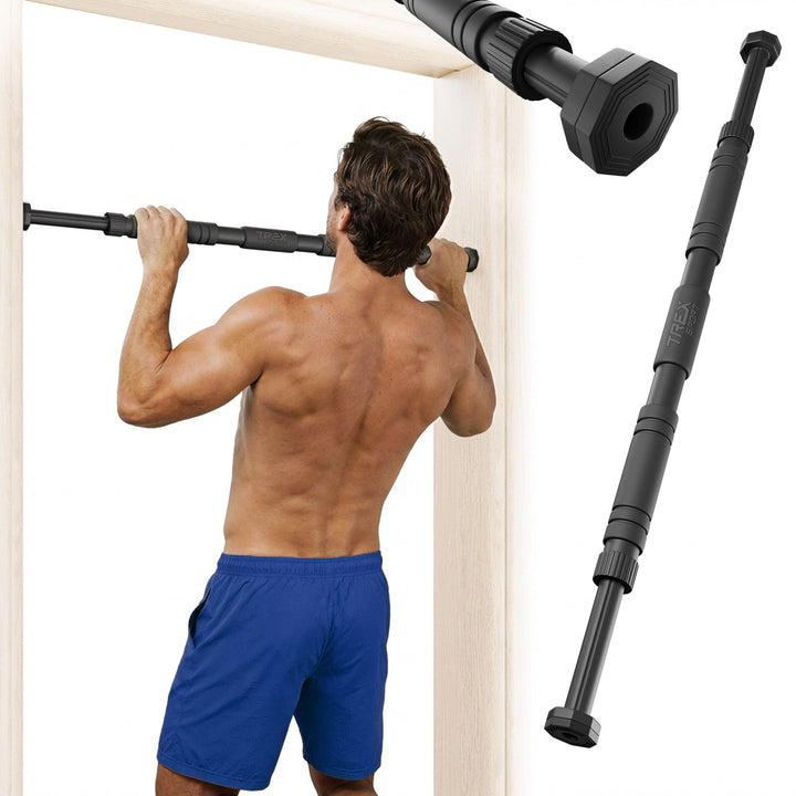 TREX SPORT Klimmzugstange für Türrahmen TX-010PB | Pull Up Bar verstellbar 60–100 cm, 200 kg Belastb