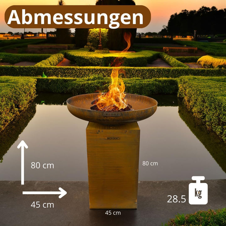 MOODZ Outdoor Living Sockel für Feuerschale zu Ø100 cm - Sockel von Cortenstahl - Design-Sockel für