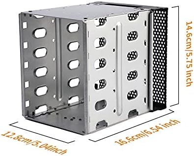 ALEOHALTER Festplattenkäfig, abnehmbare HDD-Fächer, 13,3 cm (5,25 Zoll) mit Lüfterraum, Edelstahlkäf