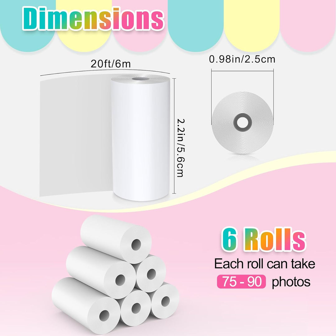 12 Rollen Druckpapier Thermopapier für Kinderkamera,Hikkon Sofortdruck Thermopapier Fotodruckerpapie