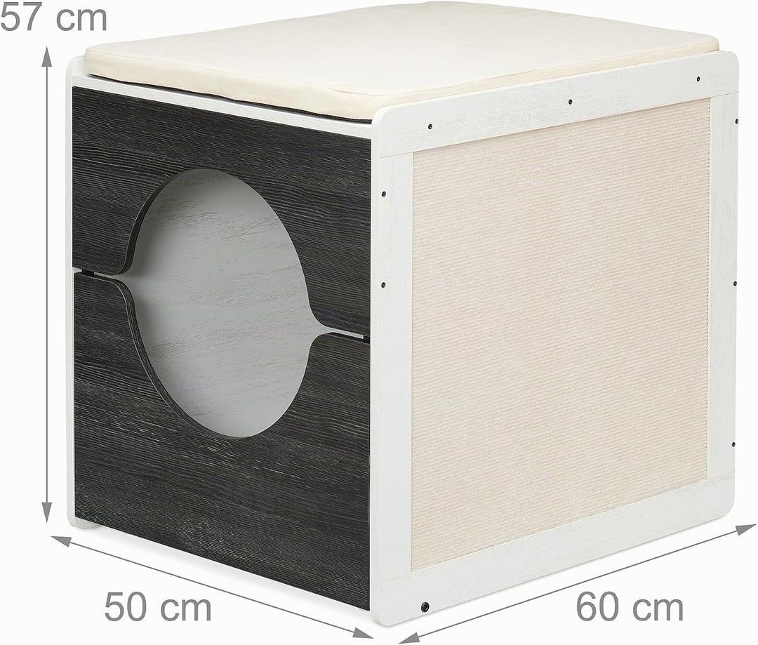 Relaxdays Katzenschrank für Katzentoilette, Katzenklo verstecken, ausziehbare Schublade, HBT: 57 x 5