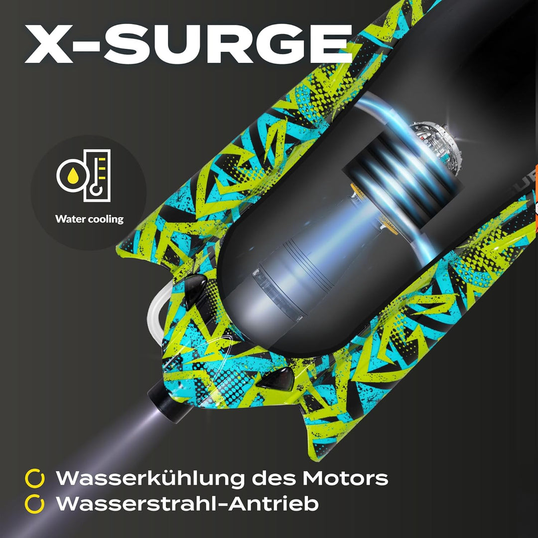 Overmax X-Surge Ferngesteuertes RC Speedboat Rennboot mit LED 35 km/h 1200 mAh Akkus 30 Minuten Spas