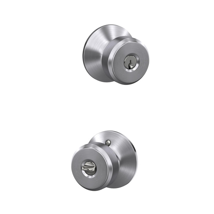 Schlage F51A Zugangsschloss mit Schlüssel Chrom Seidenglänzend Standard, Chrom Seidenglänzend Standa