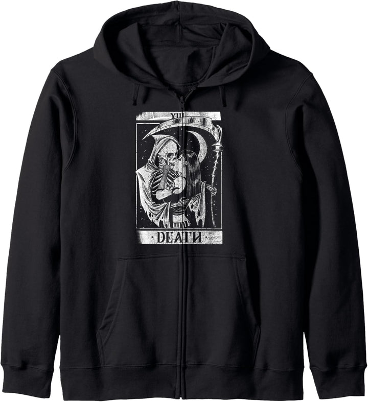 Blackcraft Vintage Death the Reaper - Kuss-Tarot-Karte Kapuzenjacke