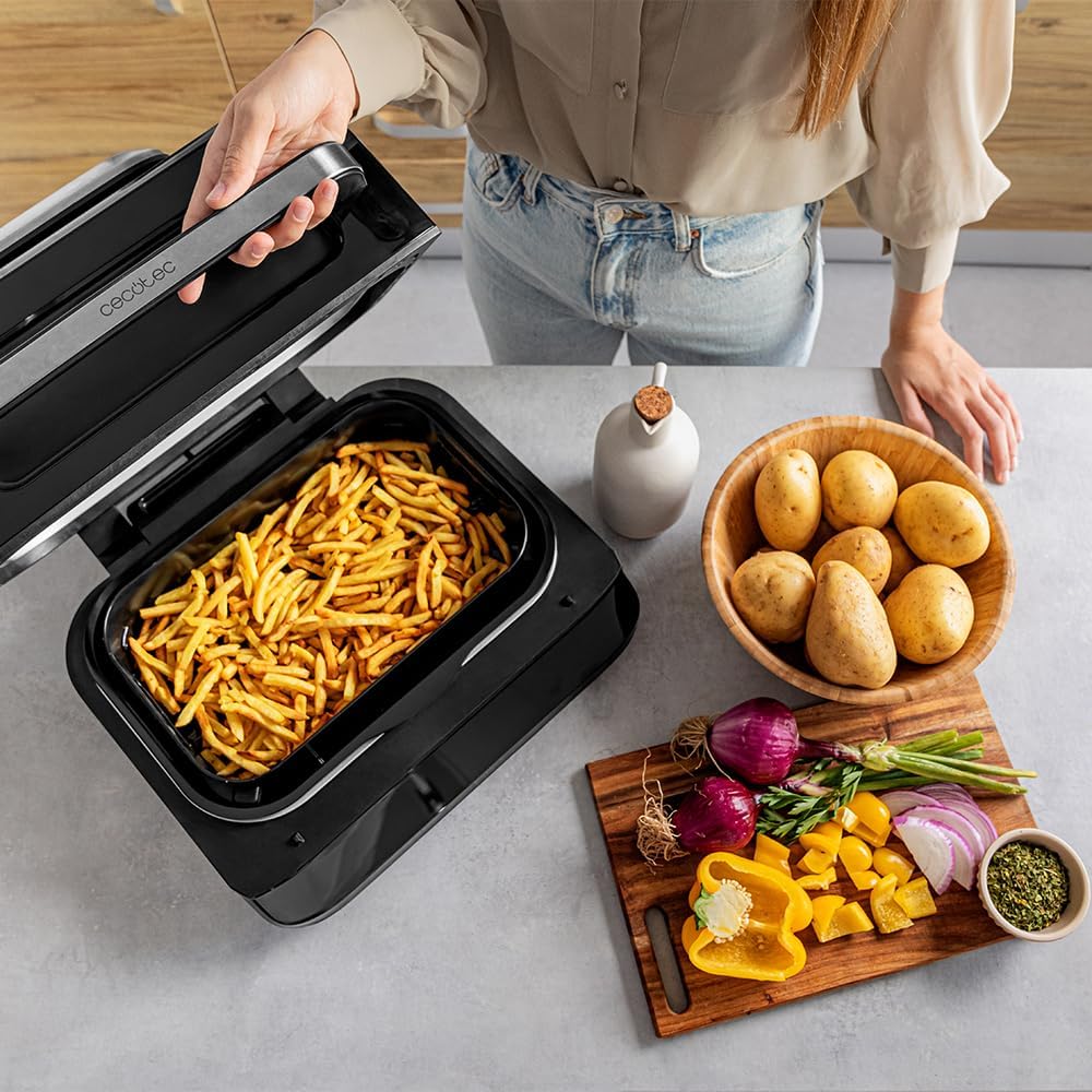 Cecotec Cecofry FireDome 6000 Air Fryer 6000 Ölfreier Grill Air Fritteuse, 2400 W, 6 Kochmodi und 4