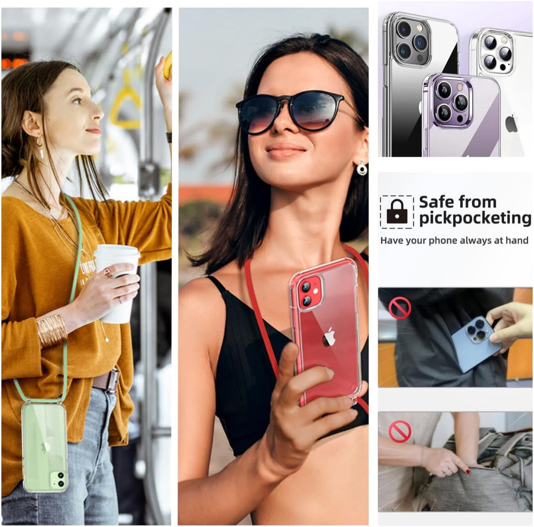 Vaykwo Handykette für Apple iPhone 12 Hülle mit Band und iPhone 12 Pro Hülle mit Band - Necklace Han