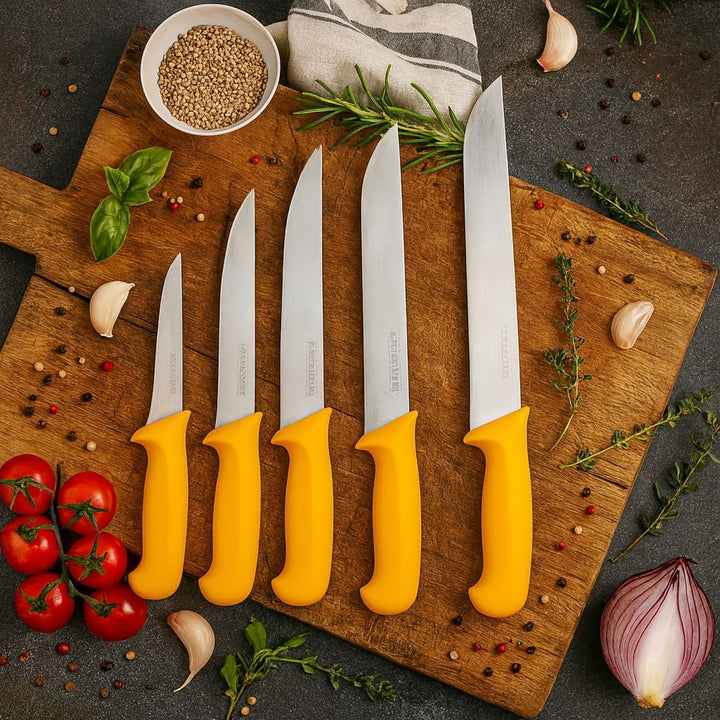 Profi Fleischermesser Set aus Edelstahl - Scharfes Metzgermesser Set bestehend aus 2x Fleischermesse