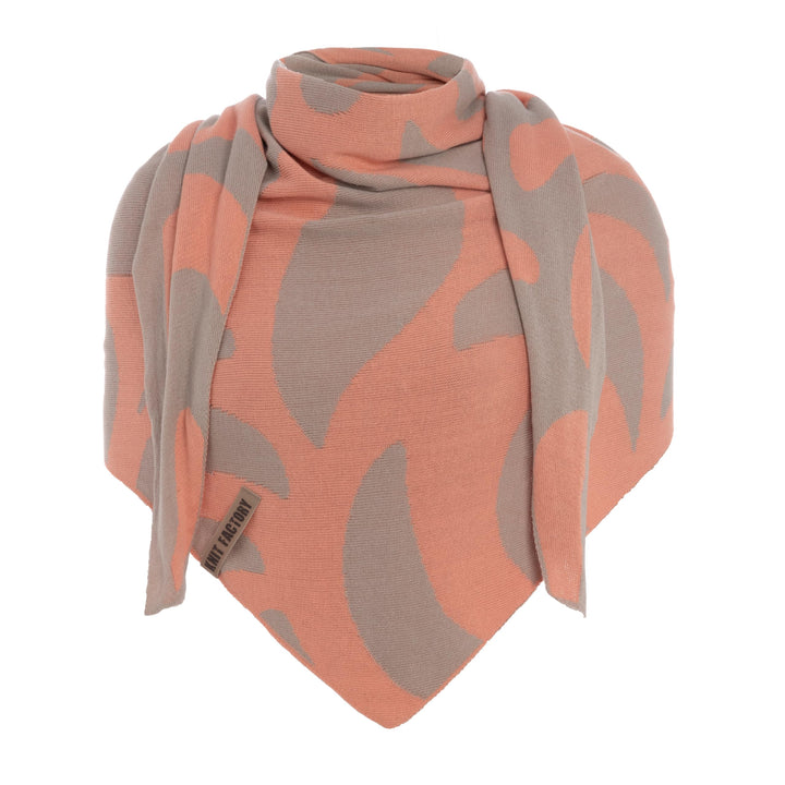 KNIT FACTORY - Leaf Dreieckstuch - Sommerschal - Fein Gestrickter Damen Schal - Umschlagtücher für d
