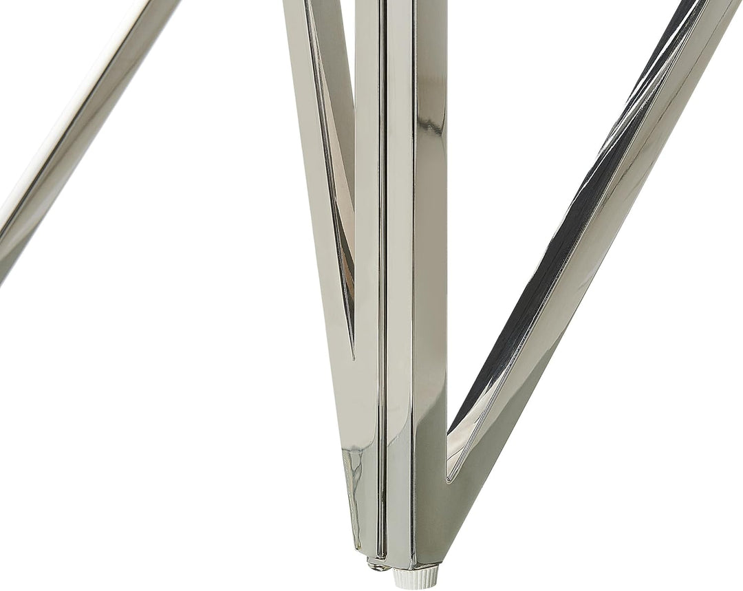 Schmaler Konsolentisch rechteckig transparent Metallgestell silber Glamour Weso