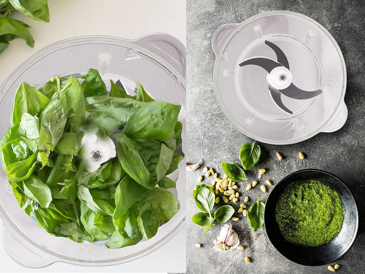 BEPER P102ROB001 Küchenmaschine aus Glas, Glasbehälter, Gehäuse aus Abs, Doppelklingenpaar aus Stahl