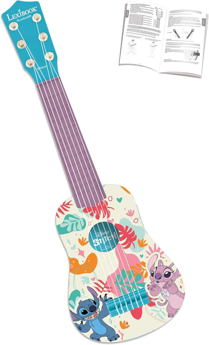 Lexibook, Disney Stitch, Meine erste Kinder-Gitarre, 6 Nylonsaiten, 53 cm, Inklusive Anleitung, Blau