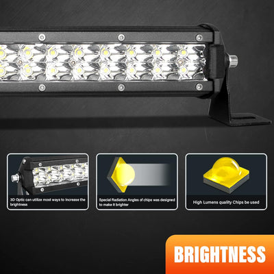 Willpower 15 Zoll 38CM 108W Led Arbeitsscheinwerfer Bar mit Kabelbaum Spot Led Scheinwerfer 12V 24V