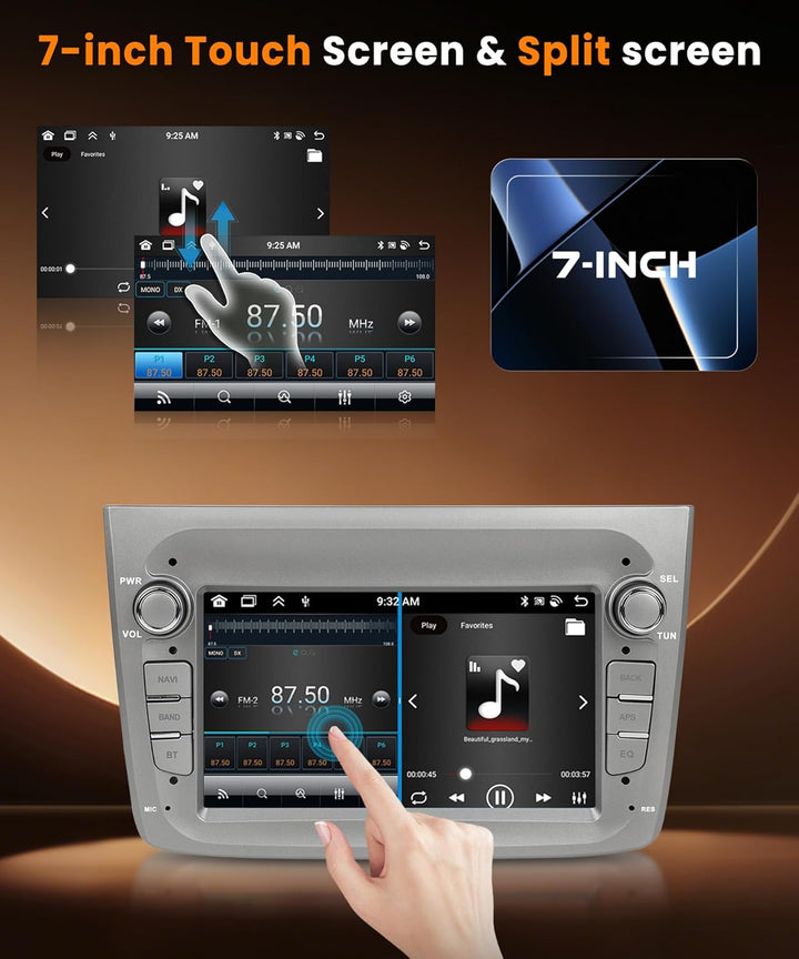 8 Kern 4G+64G Autoradio Android 15 für Alfa Romeo MITO 2008-2016, 7 Zoll HD IPS Touchscreen Auto Rad