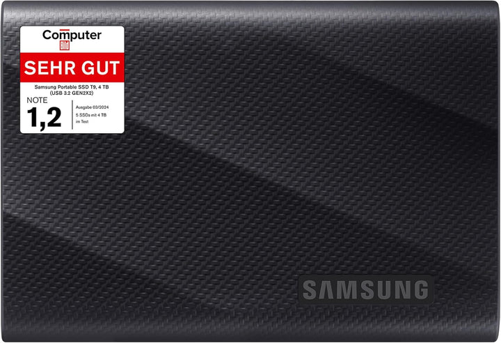 Samsung Portable SSD T9, 4 TB, 2.000 MB/s Lesen, 2.000 MB/s Schreiben, USB 3.2 Gen.2x2, Externe Fest